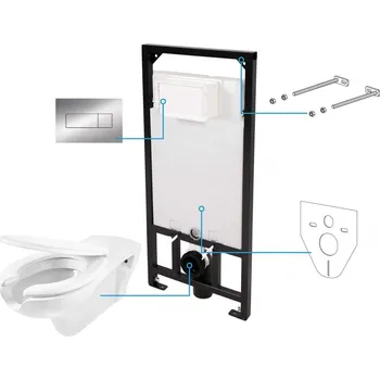 Klozet DEANTE - Vital bílá - Toaletní set, podomítkový, 6v1 CDVS6WPW