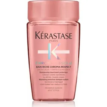 Šampon Kérastase Chroma Absolu Bain Riche Chroma Respect Travel Size - Vyživující šamponová lázeň pro barvené vlasy 80 ml Cestovní balení