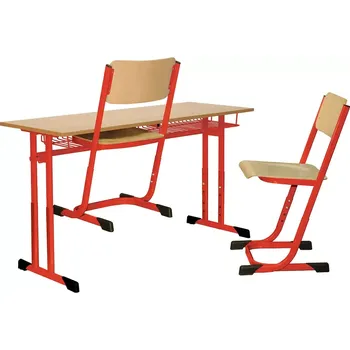 EVŽEN 2, lavice 2-místná, stavitelná, velikost 2 - 5, koš RAL 3002 - červená