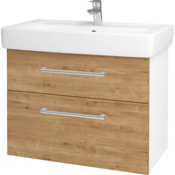Koupelnový nábytek Dřevojas - Umyvadlová skříňka Q MAX SZZ2 80 - N01 Bílá lesk / Úchytka T03 / D09 Arlington 115562C