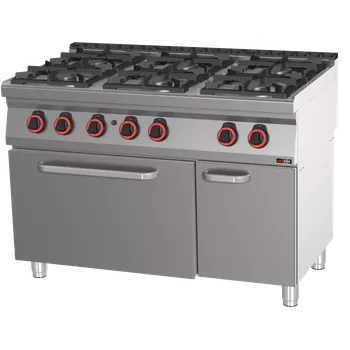 Sporák Sporák plynový se statickou plynovou troubou GN 2/1 - 6x hořák ECO | REDFOX - SPBT 70/120 21 G