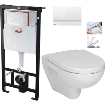 WC sada ALCA Sádromodul - předstěnový instalační systém s bílým tlačítkem M1710 + WC JIKA LYRA PLUS + SEDÁTKO DURAPLAST SLOWCLOSE AM101/1120 M1710 LY5