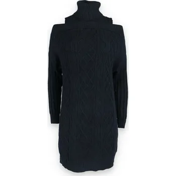 Dámské šaty Šaty s rolákem úpletové FT55829 Itálie barva: černá