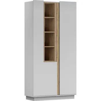 Knihovna Eoshop Vitrína Grey 08, vysoká, Dub Artisan / Bílá