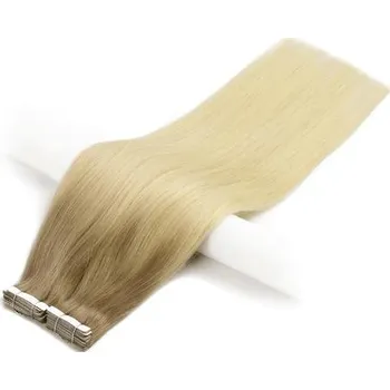 Příčesek Vlasové PU pásky tape in na prodlužování vlasů 30cm ombré 18/60 - nejsvětlejší hnědá / platina