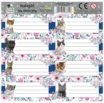 samolepka Kočka SAMOLEPKY - JMENOVKY NA SEŠITY CLEO A FRANK KOČKY