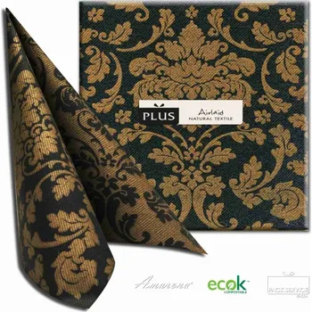 Papírový ubrousek Pack service Airlaid svatební ubrousky z netkané textilie VICTORIA 40x40cm (50 ks) Barva ubrousku: Černá