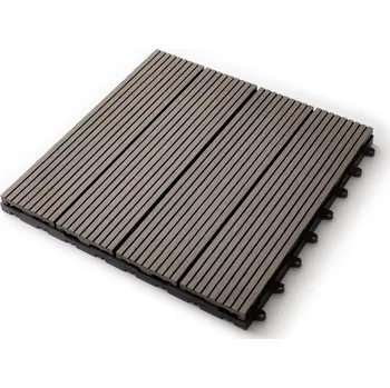 Venkovní dlažba WPC terasová dlažba 30x30 - světle šedá (WPC terasová dlažba, dlaždice WPC 30x30 cm )