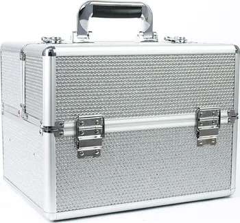 Kosmetický kufr MollyLac Kosmetický kufřík XL stříbrný se zirkony
