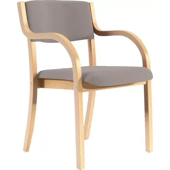 Sedací souprava FREYA židle konferenční, kostra dřevěná, látka šedá