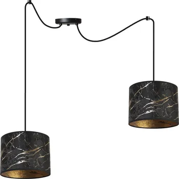 Závěsné svítidlo Werona Spider, 2x černé textilní stínítko se vzorem, g