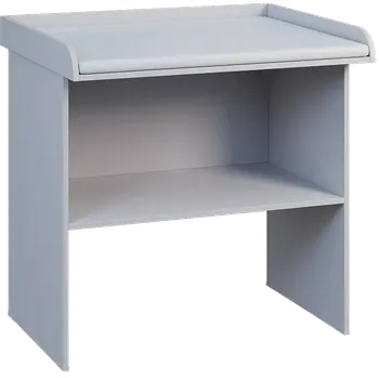 přebalovací pult a komoda PP - 108 pult přebalovací s matrací, odkládací police, 1000x1000x800, šedá, koženka bílá BA-1