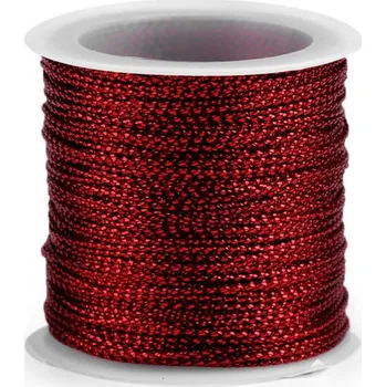 Příze Dutinka s lurexem Ø1 mm kulatá vánoční 1 červená