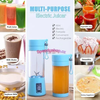 Přenosný USB Smoothie Juicer mixér HM 03 - modrý