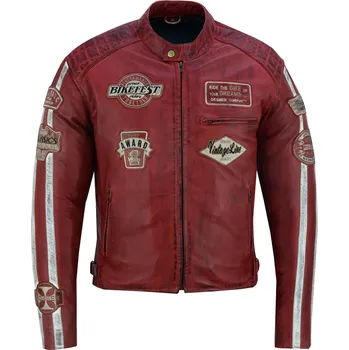 Pánská casual bunda Pánská Kožená Bunda Vector RedFest Brixton Červená Velikost: S
