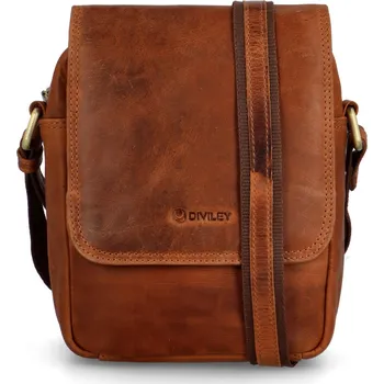 Kabelka Luxusní pánská kožená crossbody Diviley Bronn, koňaková