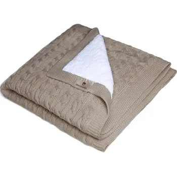 Dětská deka Maceshka Maceshka Zimní pletená deka copánek Coffee