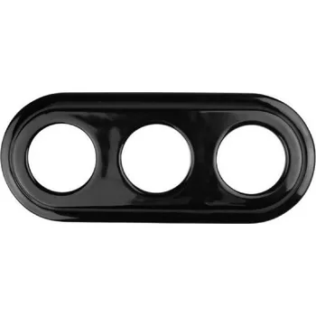 Elektrická zásuvka Elhard KV3003B Keramik rámeček 3x kulatý, černý