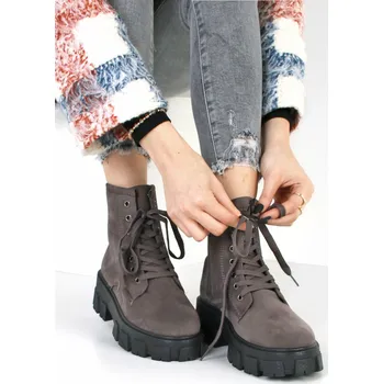 Dámská zimní obuv DoAndBe Kotníkové boty na hrubé podrážce HL-2027-5G Velikost: 38