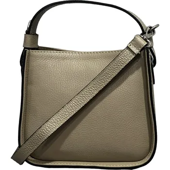 Kabelka Vera Pelle luxusní dámská menší kožená kabelka béžová 2133 dk D05 malá