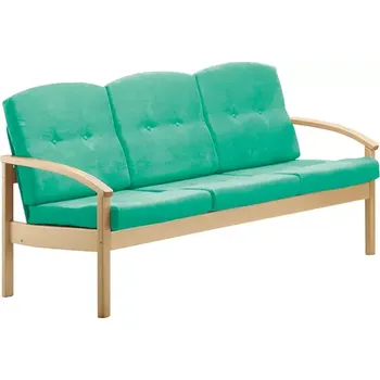 Sedací souprava RO - 03 trojkřeslo čalouněné koženkou Oto, dřevěné OTO T 4 - koženka tyrkysová