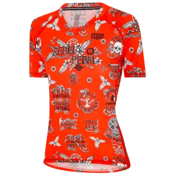 cyklistický dres MTB dres CYCOLOGY Rebel Pedal, dámský, krátký rukáv