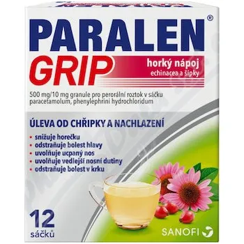 Lék na bolest, zánět a horečku Paralen Grip Echi+šíp.500/10mg por.gra.sol.scc.12