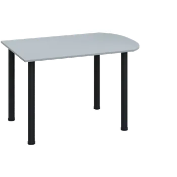 Stolová podnož EJ 18 - 12 přístavba jednací, kovová podnož černá, síla desky 18 mm, široká 1200 mm, šedá