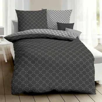 Povlečení Kaeppel | Flanelové povlečení Fenja antracit 140x200, 70x90