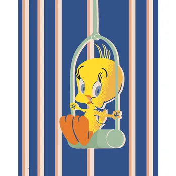 ZUTY Malování podle čísel - TWEETY NA BIDÝLKU (LOONEY TUNES) Rozměr: 40x50 cm, Rámování: bez rámu a bez vypnutí plátna