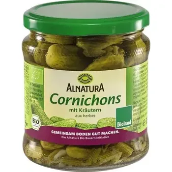 konzervovaná zelenina Okurky Cornichons BIO 330g Alnatura