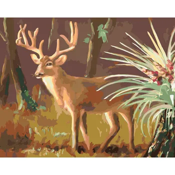 ZUTY Malování podle čísel - JELEN (D. RUSTY RUST) Rozměr: 40x50 cm, Rámování: bez rámu a bez vypnutí plátna