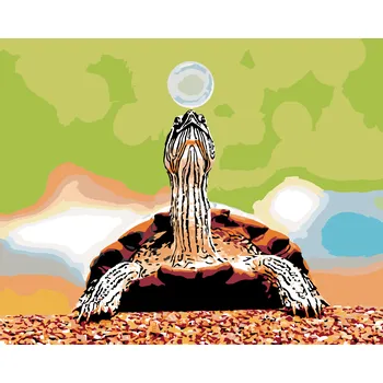 ZUTY Malování podle čísel - ŽELVA S BUBLINOU Rozměr: 40x50 cm, Rámování: bez rámu a bez vypnutí plátna