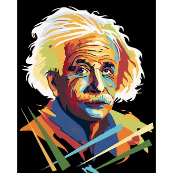 ZUTY Malování podle čísel - ALBERT EINSTEIN Rozměr: 40x50 cm, Rámování: bez rámu a bez vypnutí plátna