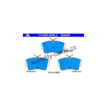 Brzdová destička Sada brzdových destiček ATE 13.0460-6008 (AT 606008) - OPEL