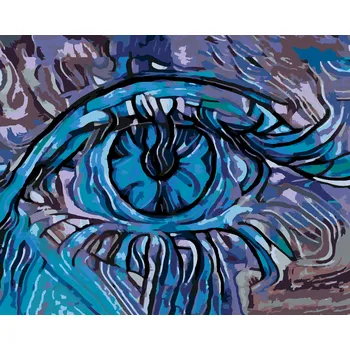ZUTY Malování podle čísel - ABSTRAKTNÍ MODRÉ OKO Rozměr: 40x50 cm, Rámování: bez rámu a bez vypnutí plátna