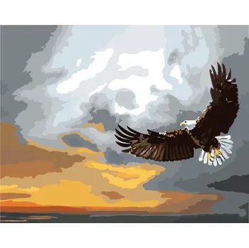 Hračka ZUTY Malování podle čísel - OREL ZA BOUŘKY (D. RUSTY RUST) Rozměr: 40x50 cm, Rámování: bez rámu a bez vypnutí plátna