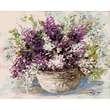 ZUTY Malování podle čísel - LEVANDULE V PROUTĚNÉM KOŠÍKU Rozměr: 40x50 cm, Rámování: bez rámu a bez vypnutí plátna