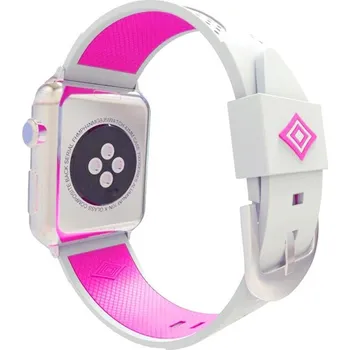 Řemínek na hodinky Řemínek pro Apple Watch 42mm / 41mm / 40mm / 38mm- silikonový - bílý / fialový pruh