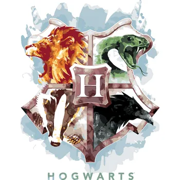 ZUTY Malování podle čísel - ERB S BRADAVICKÝMI KOLEJEMI (HARRY POTTER) Rozměr: 40x50 cm, Rámování: vypnuté plátno na rám