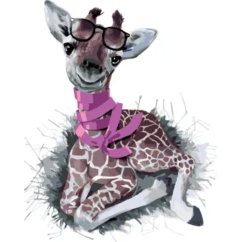 ZUTY Malování podle čísel - ŽIRAFA SE ŠÁLOU Rozměr: 40x50 cm, Rámování: bez rámu a bez vypnutí plátna