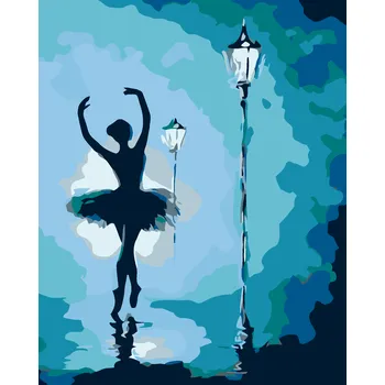 ZUTY Malování podle čísel - BALETKA POD LAMPOU Rozměr: 40x50 cm, Rámování: bez rámu a bez vypnutí plátna