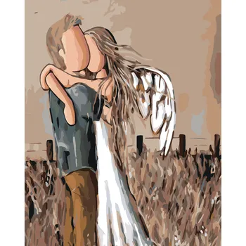 ZUTY Malování podle čísel - ANDĚLSKÉ OBJETÍ Rozměr: 40x50 cm, Rámování: bez rámu a bez vypnutí plátna