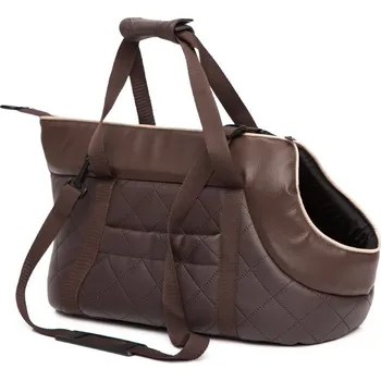 HobbyDog Taška pro psa cestovní - hnědá eko kůže Velikost: R2 - 25 x 50 cm