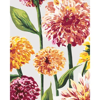 ZUTY Malování podle čísel - RŮŽOVÉ A ORANŽOVÉ KVĚTY (ALEXANDRIA GILBERT) Rozměr: 40x50 cm, Rámování: bez rámu a bez vypnutí plátna