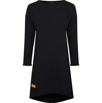 Dámské šaty Dámské teplákové mikino-šaty MAYA černé - ČESKÁ VÝROBA - SMABLM