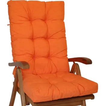 Podsedák Nábytek PEGAS Polstr na teakové zahradní křeslo vysoké - látka oranžový melír