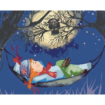 ZUTY Malování podle čísel - DÍVKA V HOUPACÍ SÍTI Rozměr: 40x50 cm, Rámování: bez rámu a bez vypnutí plátna