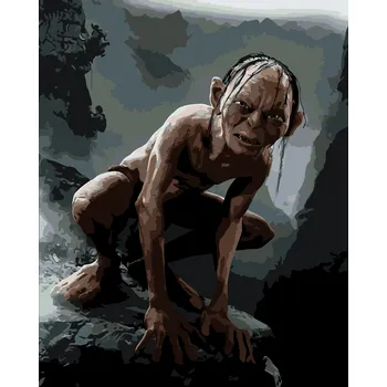 ZUTY Malování podle čísel - GLUM (PÁN PRSTENŮ) Rozměr: 40x50 cm, Rámování: bez rámu a bez vypnutí plátna