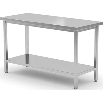 Dílenský stůl Hendi Pracovní stůl středový s policí Budget Line - montovaný, hloubka 600 mm, HENDI, Budget Line, 1000x600x(H)850mm